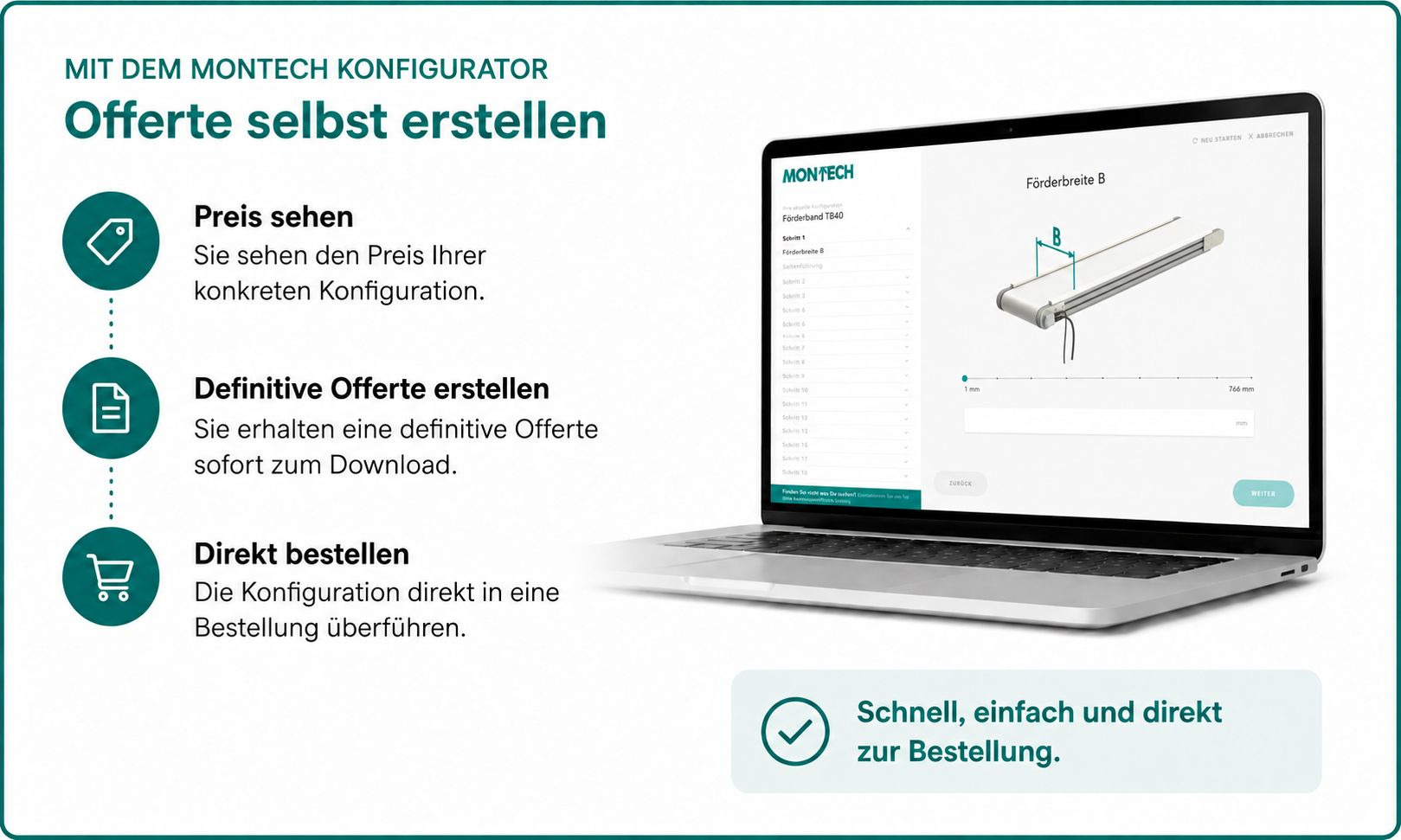 Mit dem Montech Konfigurator Offerte selbst erstellen