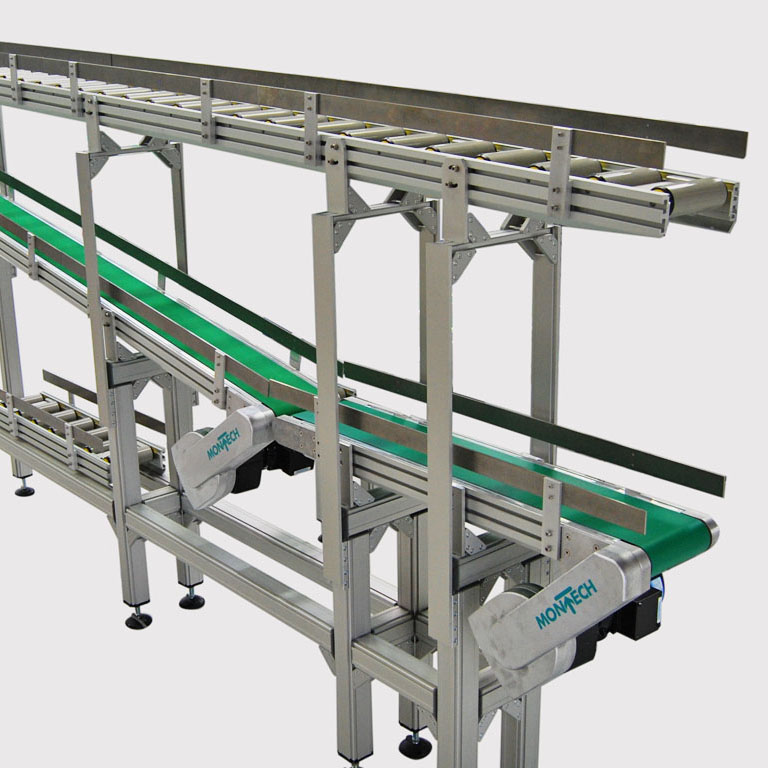 Rollenbahn kundenspezifisch mm-genau erhältlich. - Roller conveyor customizable with millimeter accuracy for clients.